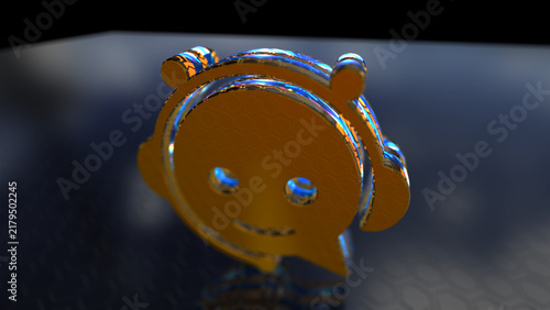 Chatbot ai assistant 3d symbol spectacular illustration