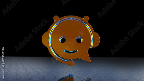Chatbot ai assistant 3d symbol spectacular illustration