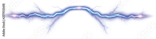 Blue electric arc energy spark illustration with electricity, lightning