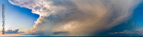 63891-03204 Aerial view of thunderstorm clouds at sunset Marion Co. IL