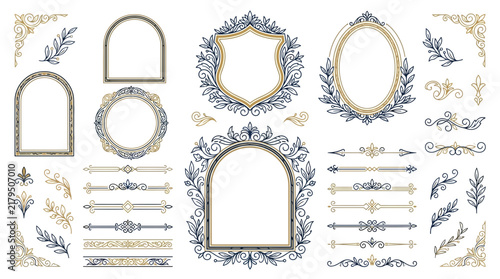 Ornate Decorative Frames and Flourishes - Isolated Elements