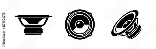 Bild auf Leinwand Car speaker and subwoofer icons set