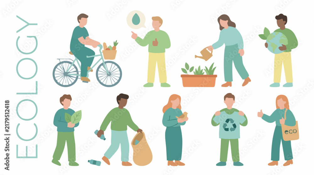 Fototapeta premium People Practicing Sustainable Lifestyles and Environmental Protection