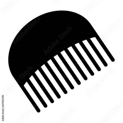 Black hair comb icon vector illustration for salon and grooming isolated on white background