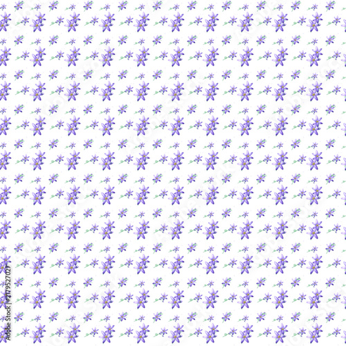 Charming soft violet wood anemone flower botanical seamless repeat pattern