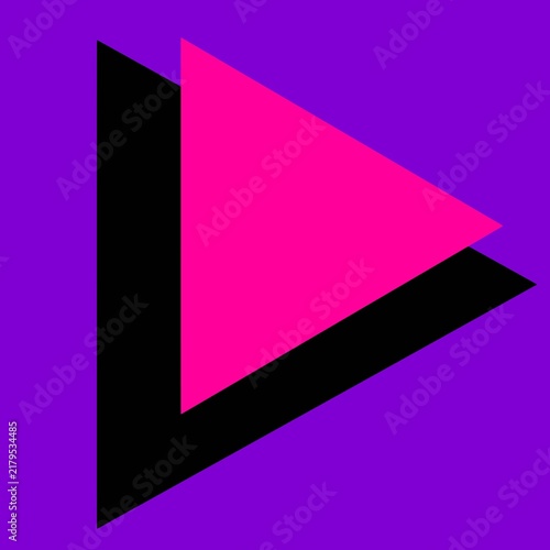 Retro 80s style neon purple background hot pink and black triangles synthwave 1980s
