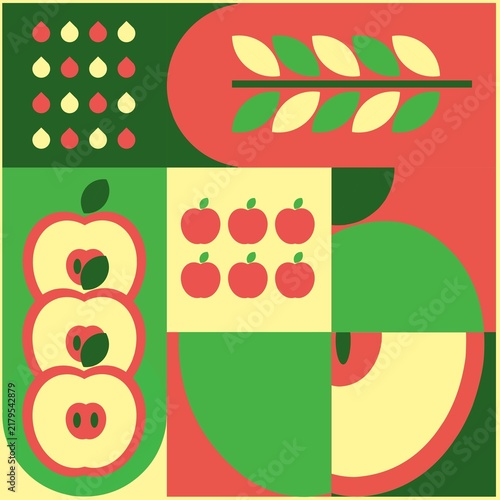 Abstract Apple Fruit Geometric Collage