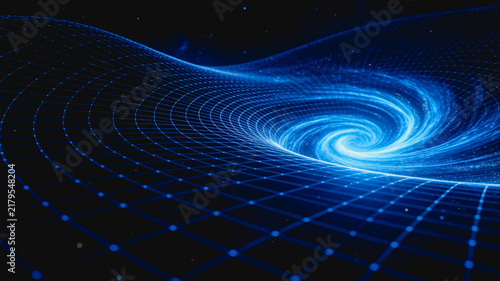 Warped Space Time Grid Showing Gravitational Wave Phenomenon