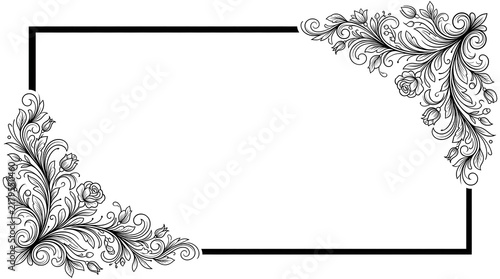 Elegant Vintage Floral Ornamental Frame with Victorian Botanical