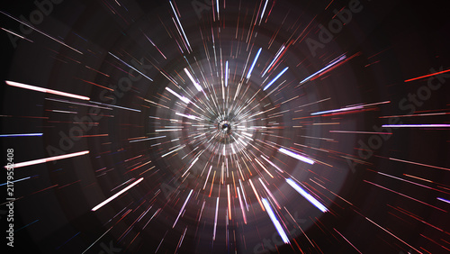 Obraz na płótnie Abstract flight in space hyper jump illustration 
