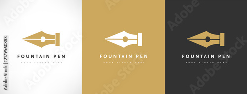 Fountain pen logo vector design
