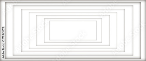White studio background. Abstract empty room with soft light for product. Simple grey neutral backdrop. Line horizon. Gray gradient background. Texture blank wall and floor. Vector illustration