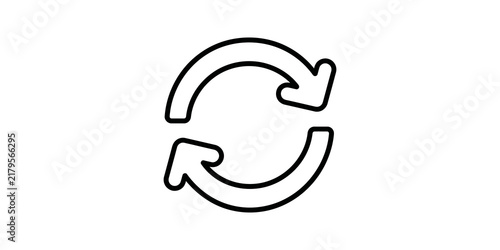 Konstfotografi Circular reload arrows icon designed with clean black outline style