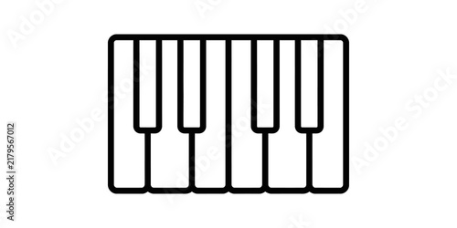 Fotografie Minimalist piano keys line icon isolated on transparent background