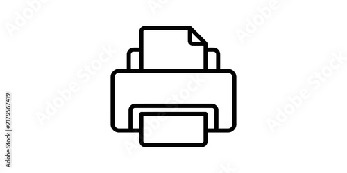 Konstfotografi Printer flat icon office device graphic for digital document output process