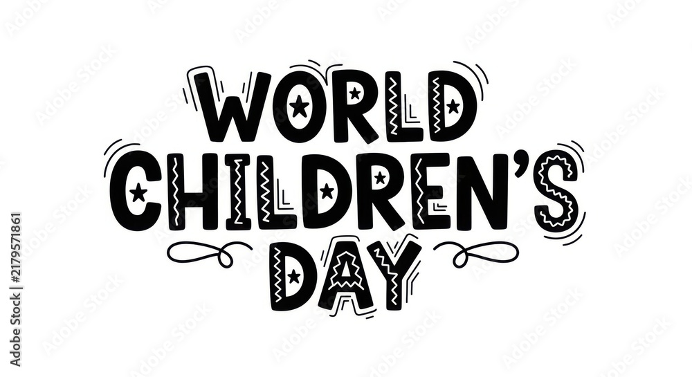 Fototapeta premium World Children's Day Text Design