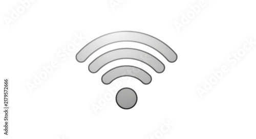 Gray wi-fi signal with concentric arcs and bottom dot