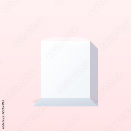 Minimalist square display podium with soft layered shadow for product mockup