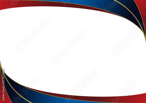 red blue navy golden line frame certificate border design