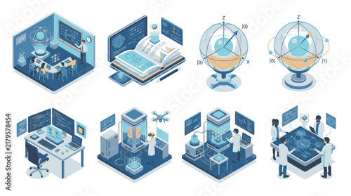 Modern Science and Technology Laboratory with Researchers and Advanced Equipment.