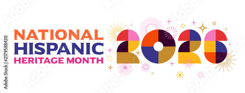 Hispanic heritage month 2026, background banner template with copy space
