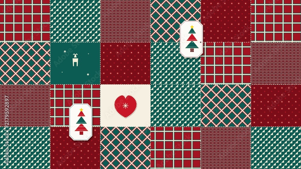 Cozy Winter Holiday Patchwork Background