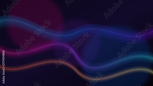 Bild auf Leinwand Abstract Geometric Wave Spectrum Colorful Background