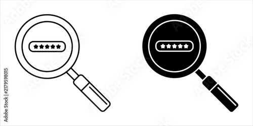 Magnifying glass icon, search icon Vector Illustration, Magnifying glass set, Zoom symbol,  zoom lens sign, scan search symbol isolated, search symbol for web icons flat vector illustration.