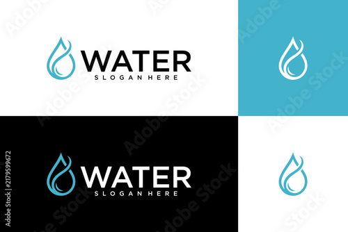 Minimalist Water Drop Logo Vector Design