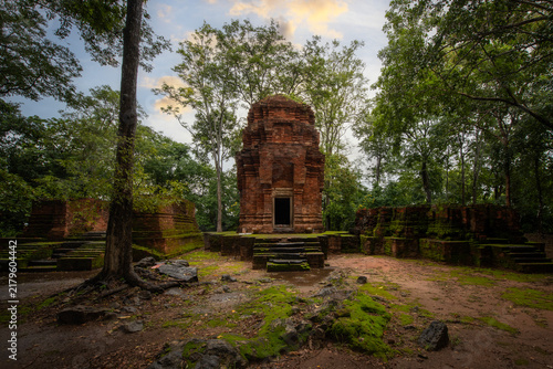 Prasat Khao Noi Si Chomphu (Pink Mountain Castle) at  Aranyaprathet District, Sa Kaeo Province Thailand.
