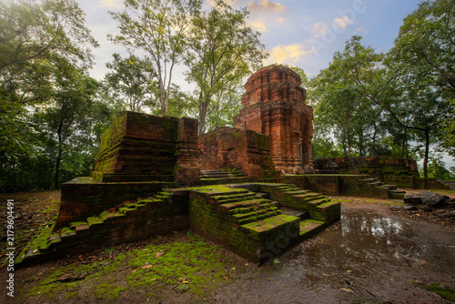 Prasat Khao Noi Si Chomphu (Pink Mountain Castle) at  Aranyaprathet District, Sa Kaeo Province Thailand.