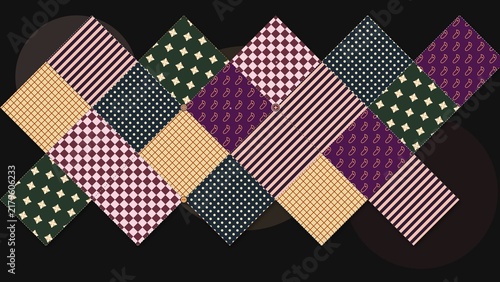 Bohemian Textile Patchwork Seamless Pattern Background
