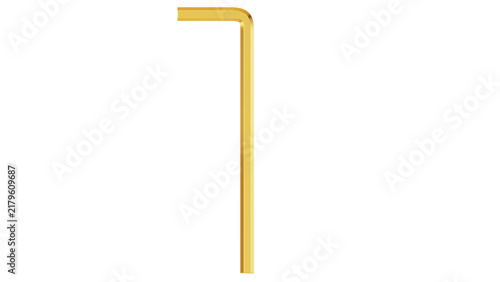 L Wrench hex key 3D rendering