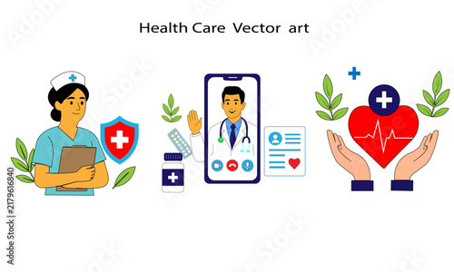 Health Care premium modern clean Cartoon   Vector art