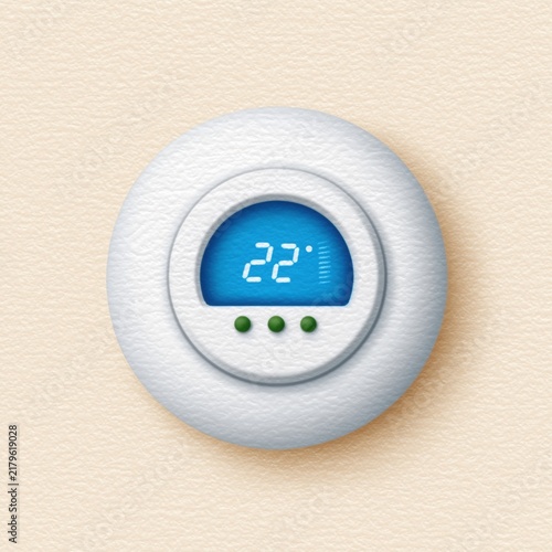 Smart Living Home Temperature Gauge Watercolor Leaf Decoration Vector Clipart