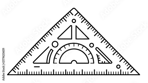 Triangular Ruler Vector Illustration