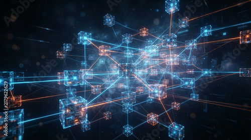 Virtual Fractal Realms with Glowing Energy Patterns, Digital Cyberspace Visualization, Abstract Technology Background, Symmetry, Data, Science and Futuristic Design Element