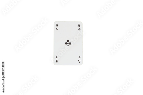 Canvas Print ace of clubs playing card, single poker gambling element isolated on transparent