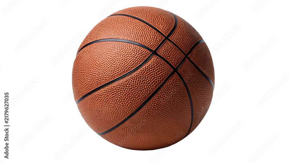 Fototapeta premium Traditional orange leather basketball ball isolated classic team sports equipment gear