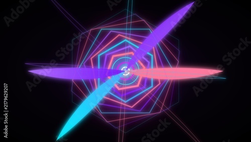 Plakat Neon Cybernetic Hypnotic Tunnel Futuristic Background