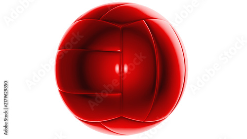 Volleyball ball in futuristic metallic glossy style on transparent background.