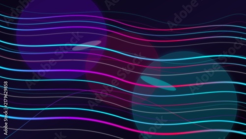 Bild auf Leinwand Neon Cybernetic Wave Hypnotic Op Art Background