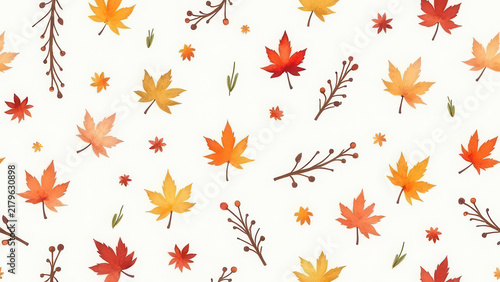 Fototapeta Abstract autum leaves backdrop illustration pattern