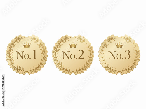 set of gold silver and bronze awards