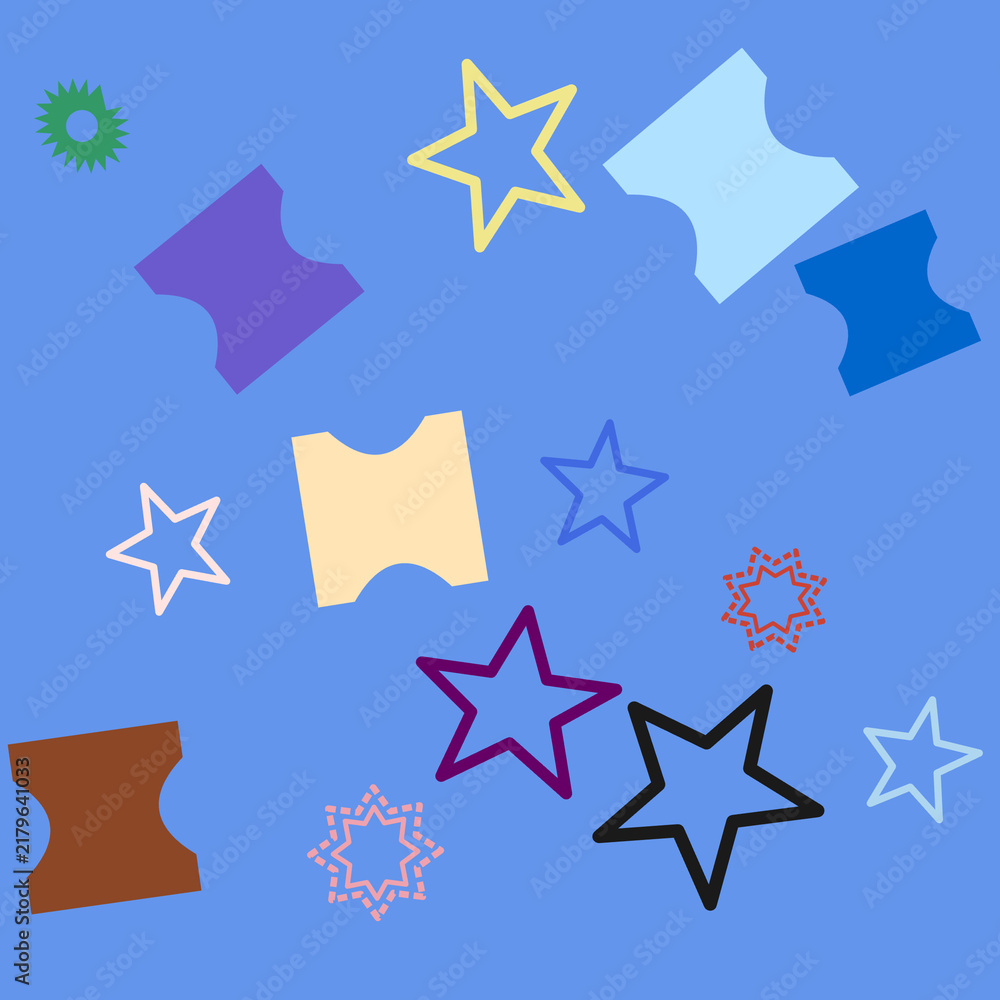 Colorful geometric stars and shapes illustration