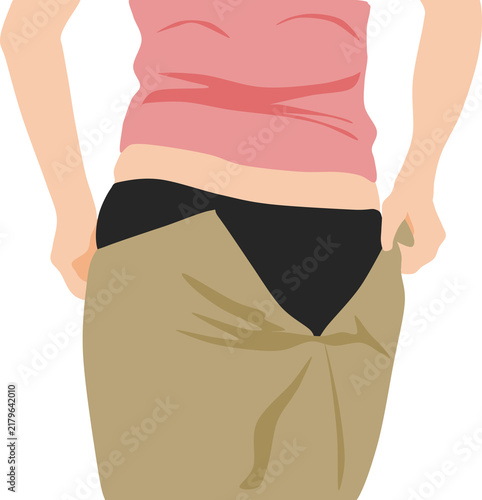 スカートをはく女性のイラスト