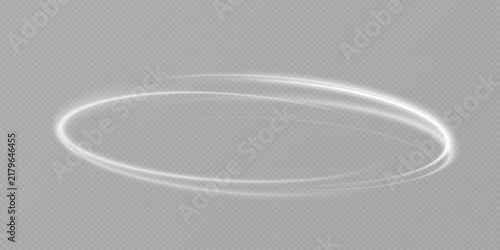 White Glowing Circular Light Trail with Abstract Swirl Effect