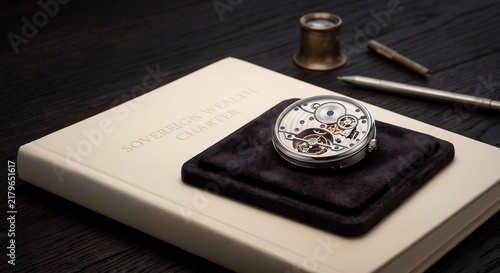 Watchmaker tools and mechanical watch movement on a workbench for luxury repair service.