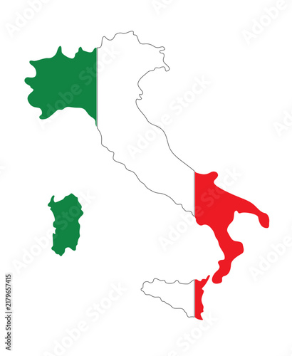 Italy Map Silhouette, Detailed Country Map Outline Vector Illustration