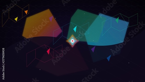 Картината върху платно Abstract Geometric Hexagon Mosaic Background